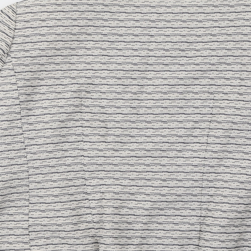 Marks and Spencer Womens Beige Striped Jacket Blazer Size 22 Button