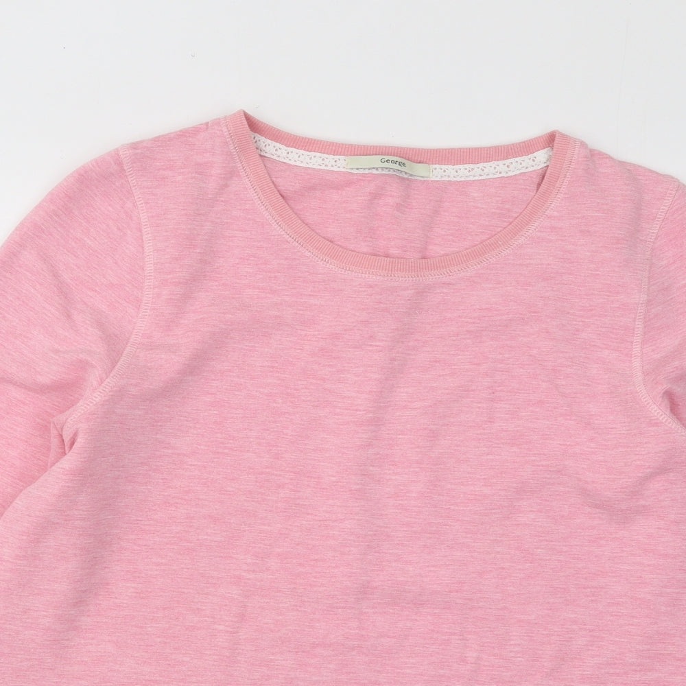 George Womens Pink Cotton Pullover Sweatshirt Size 12 Pullover
