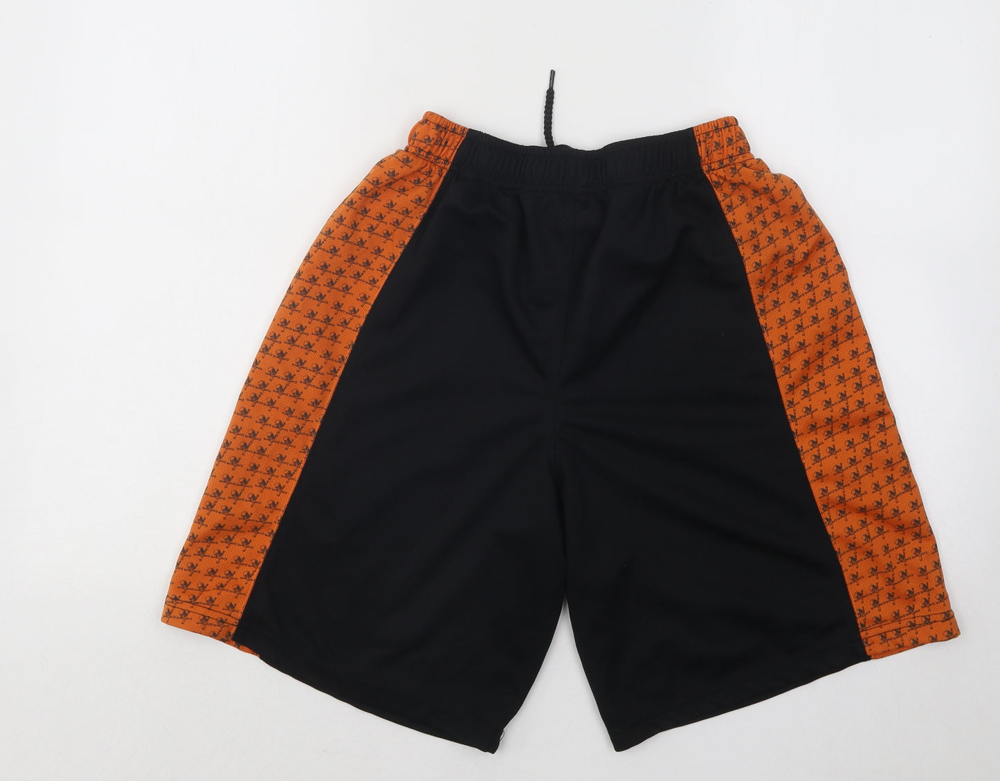 No Fear Mens Orange Geometric Polyester Sweat Shorts Size S Regular Drawstring