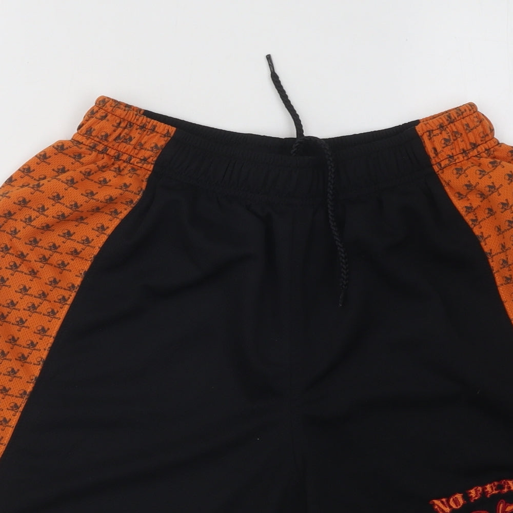 No Fear Mens Orange Geometric Polyester Sweat Shorts Size S Regular Drawstring