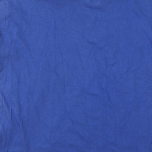 Express Mens Blue Cotton T-Shirt Size M Round Neck - Stars Freedom