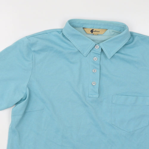 Gabicci Womens Blue Polyester Basic Polo Size 12 Collared