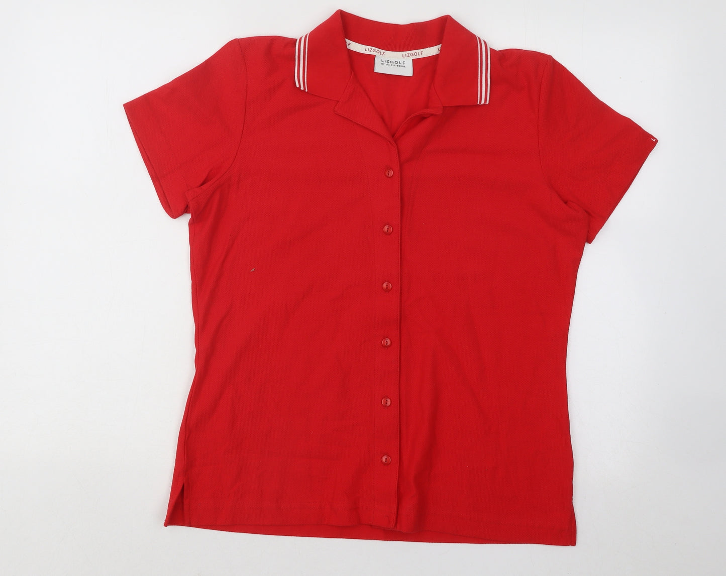 Liz Golf Womens Red Cotton Basic Polo Size S Collared