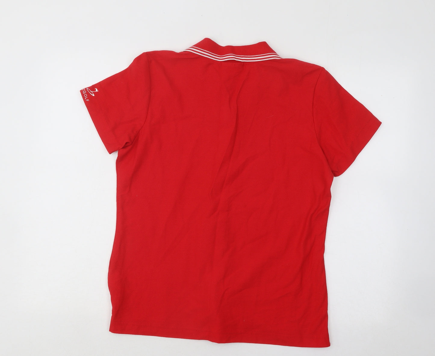 Liz Golf Womens Red Cotton Basic Polo Size S Collared