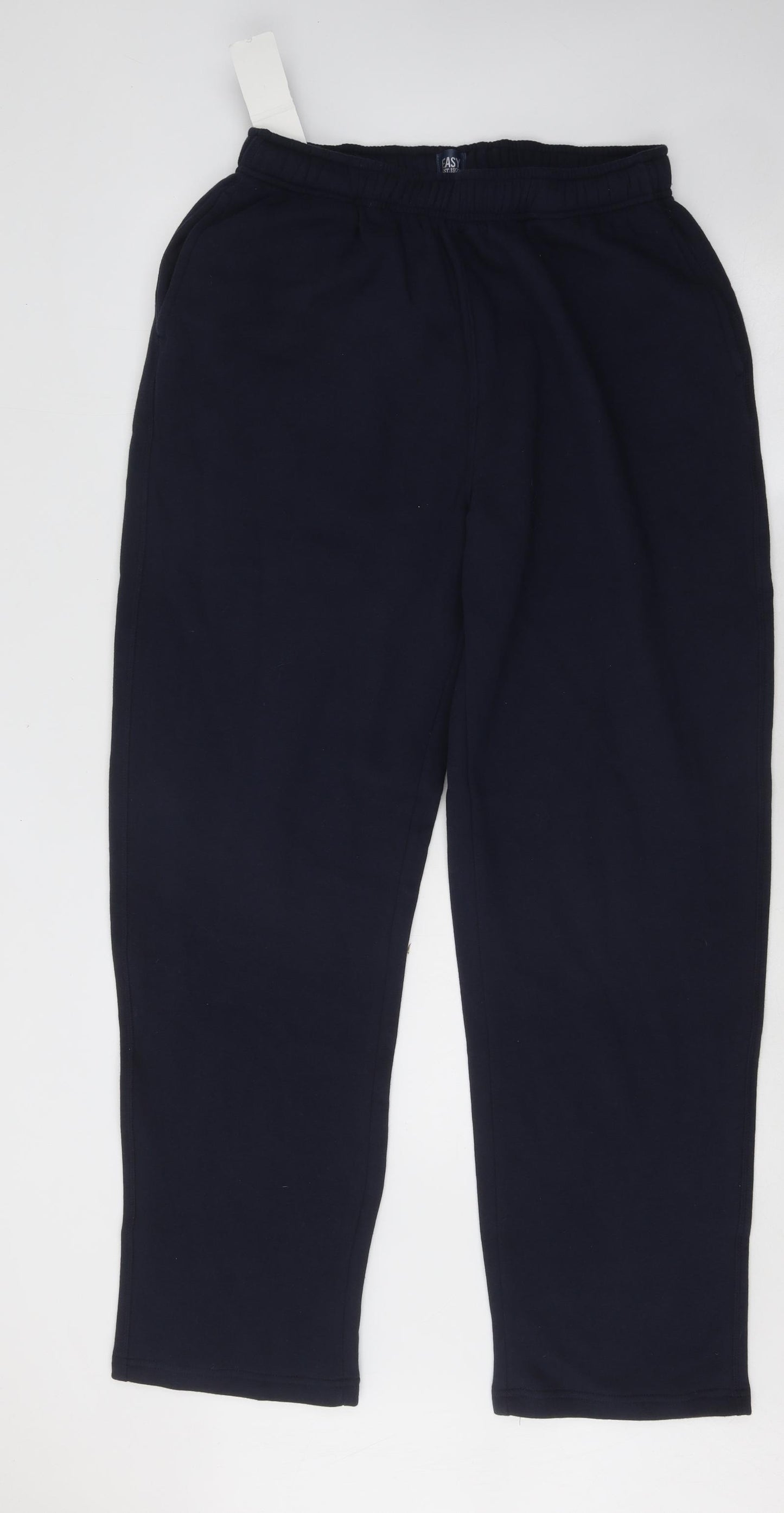 Easy Mens Blue Cotton Sweatpants Trousers Size L L31 in Regular Drawstring