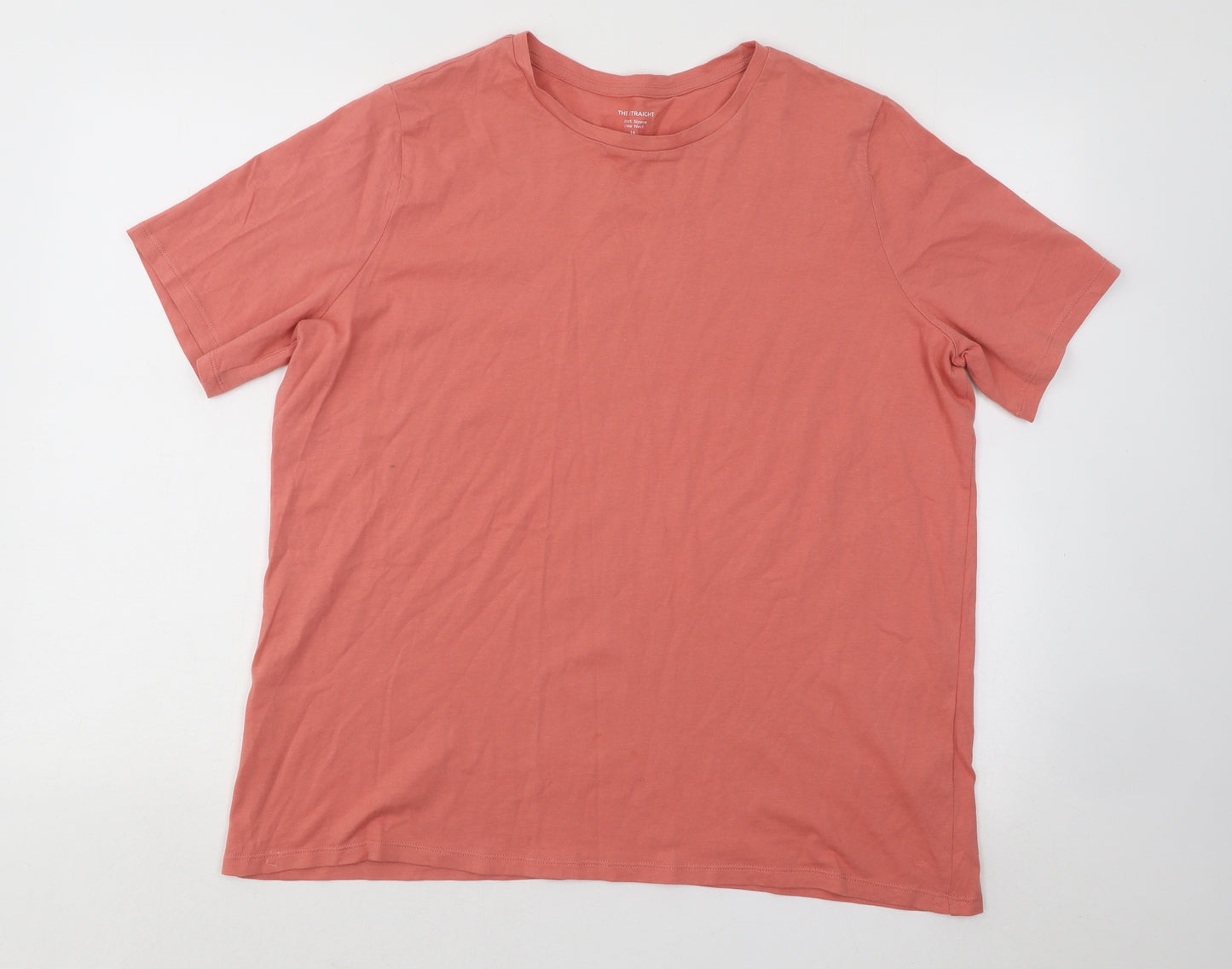 Marks and Spencer Womens Pink Cotton Basic T-Shirt Size 16 Round Neck