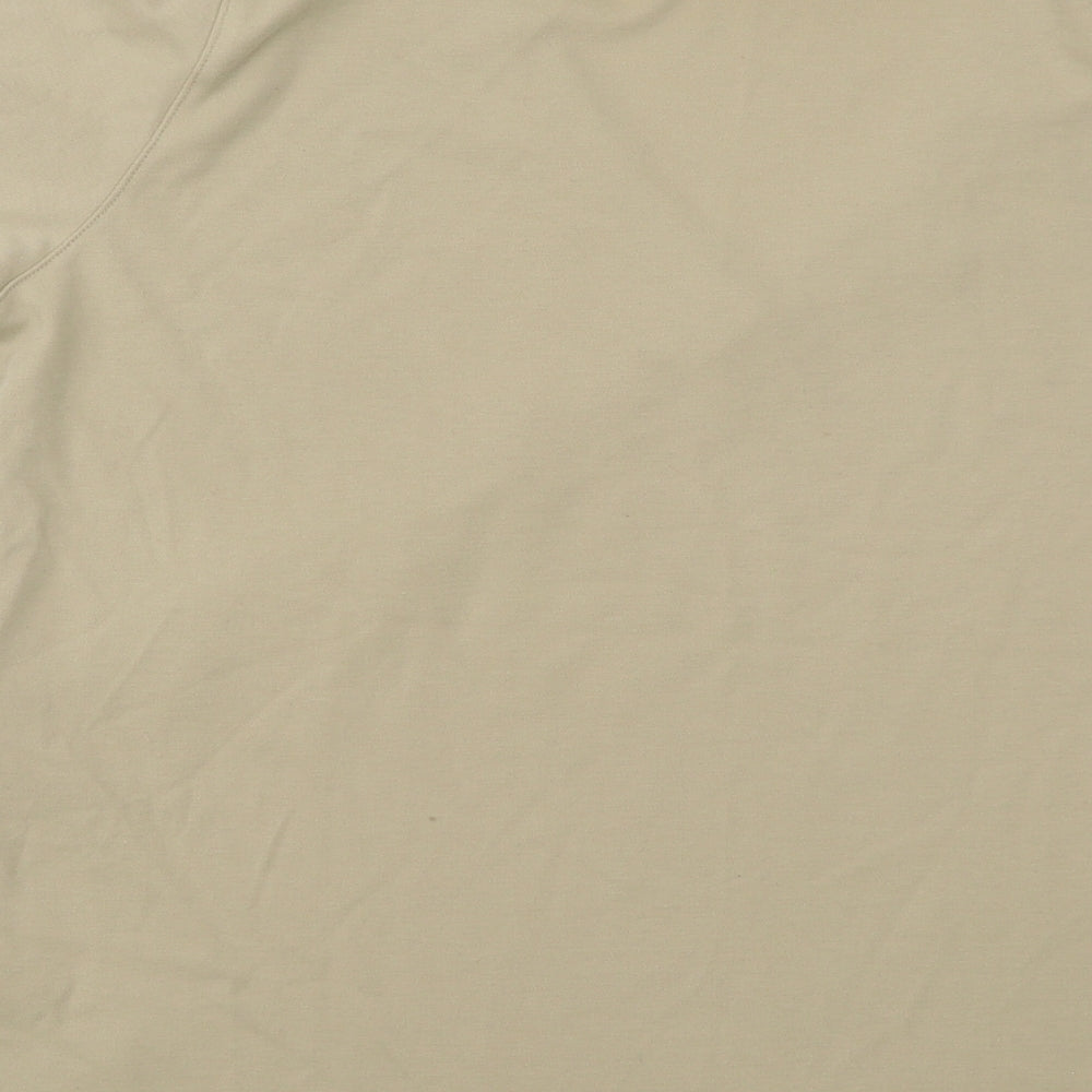 Emreco Womens Beige Cotton Basic T-Shirt Size 16 V-Neck