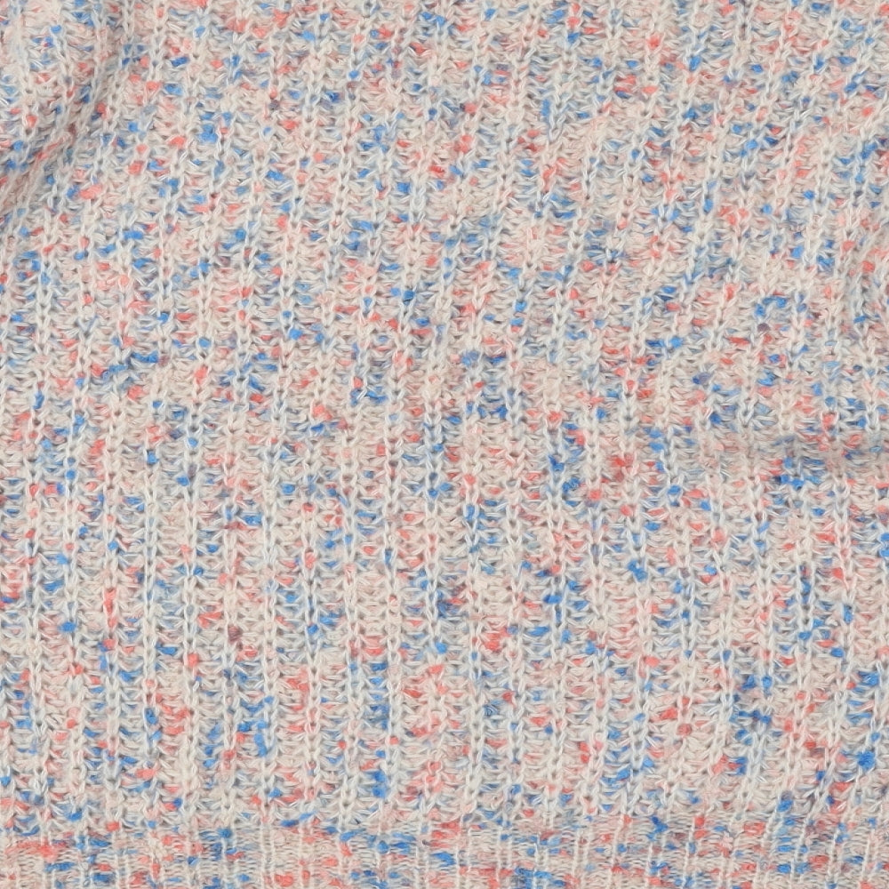 George Womens Multicoloured Round Neck Geometric Acrylic Pullover Jumper Size L