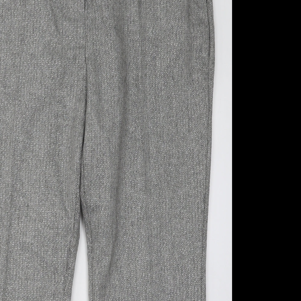 Marks and Spencer Womens Grey Polyester Trousers Size 18 L28 in Regular Zip