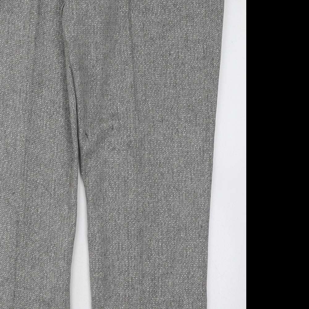 Marks and Spencer Womens Grey Polyester Trousers Size 18 L28 in Regular Zip