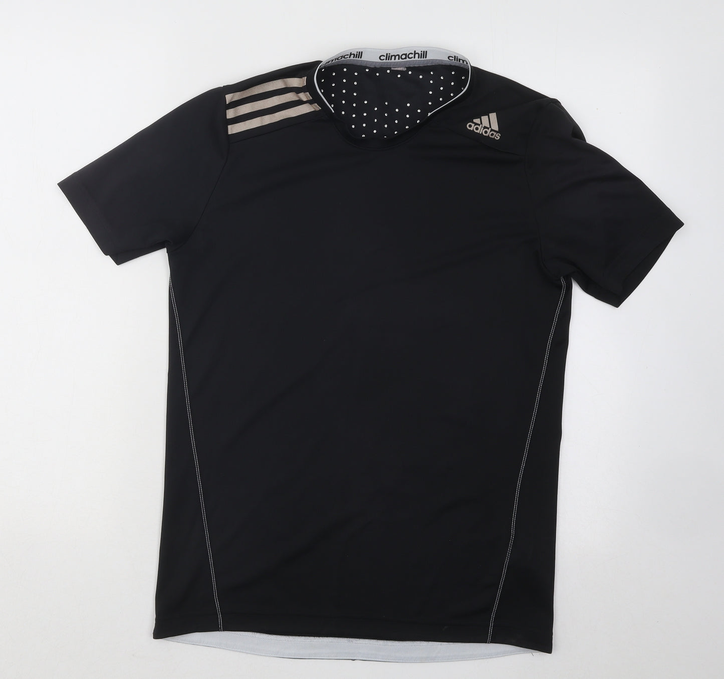 adidas Mens Black Polyester Basic T-Shirt Size S Round Neck Pullover