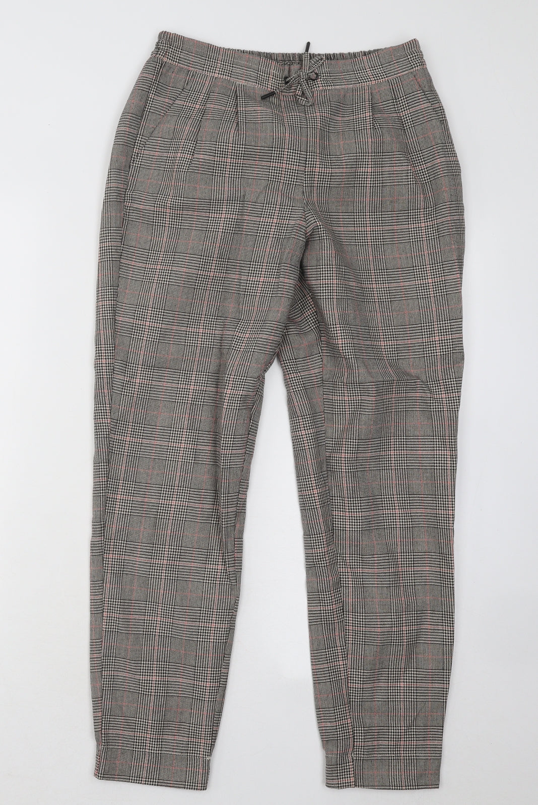 Only Womens Grey Plaid Polyester Trousers Size 27 in L26 in Regular Drawstring