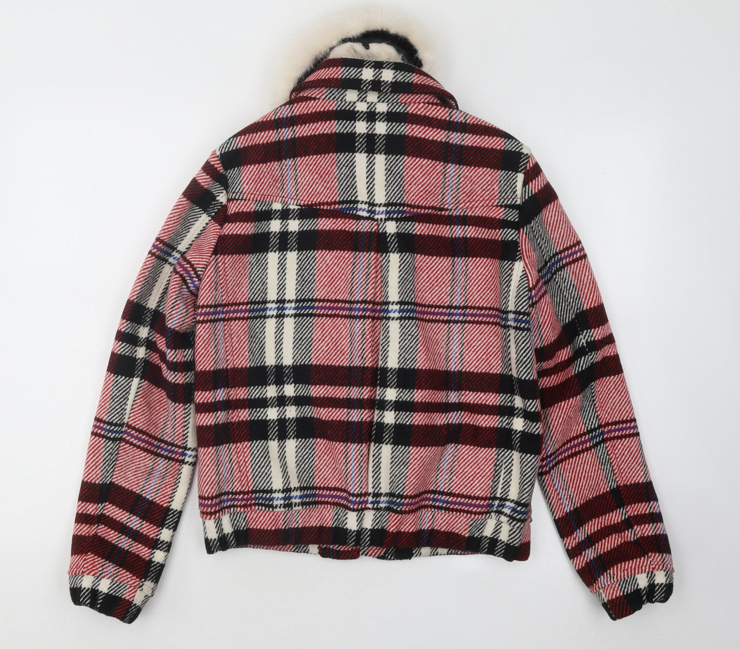 Topshop Womens Multicoloured Plaid Jacket Size 6 Zip