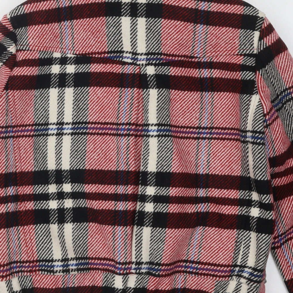 Topshop Womens Multicoloured Plaid Jacket Size 6 Zip