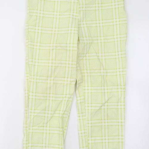 FOREVER 21 Womens Green Geometric Cotton Straight Jeans Size L L26 in Regular Zip