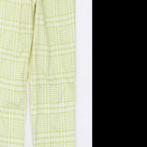 FOREVER 21 Womens Green Geometric Cotton Straight Jeans Size L L26 in Regular Zip