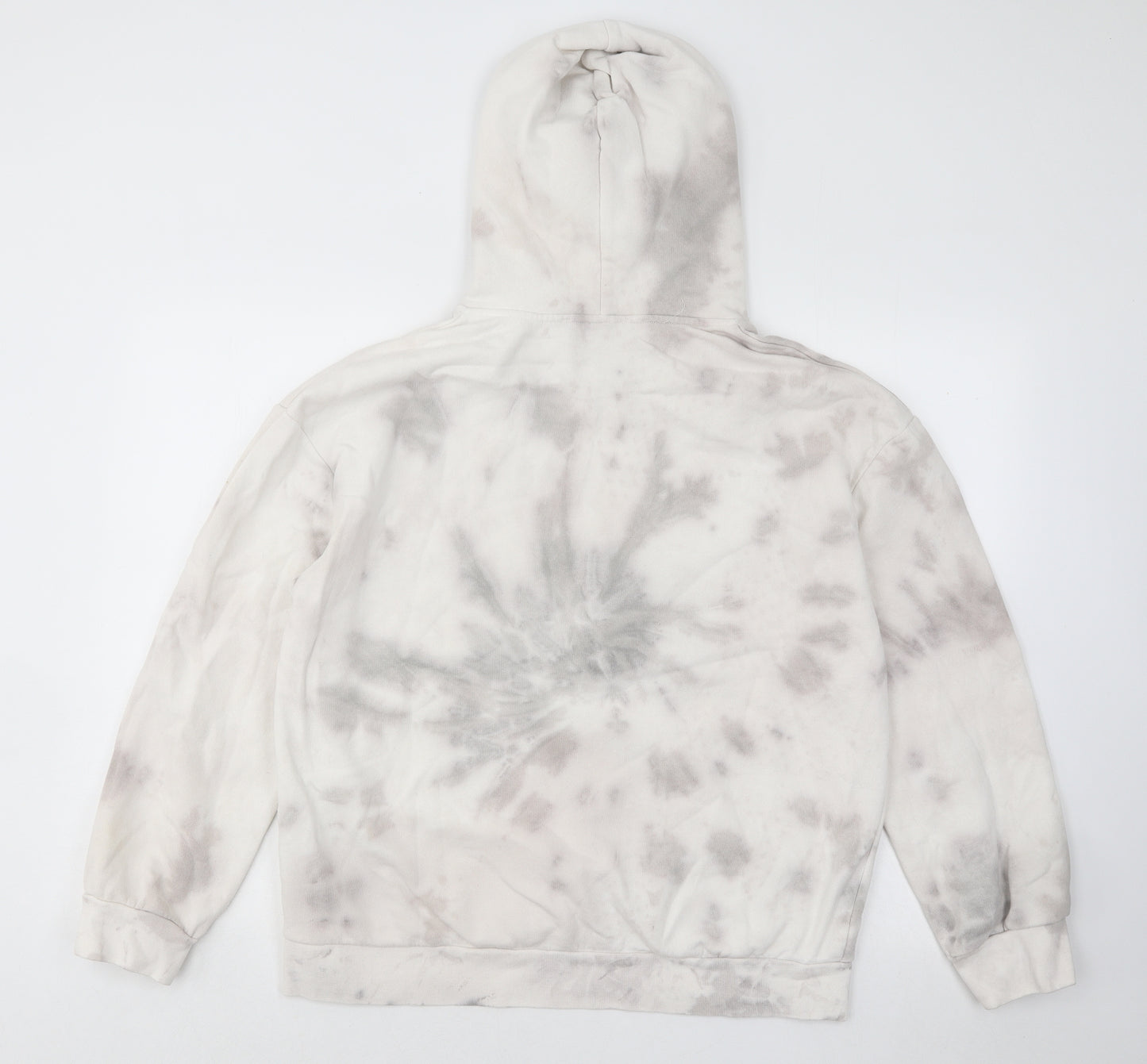 Primark Mens Grey Geometric Cotton Pullover Hoodie Size L