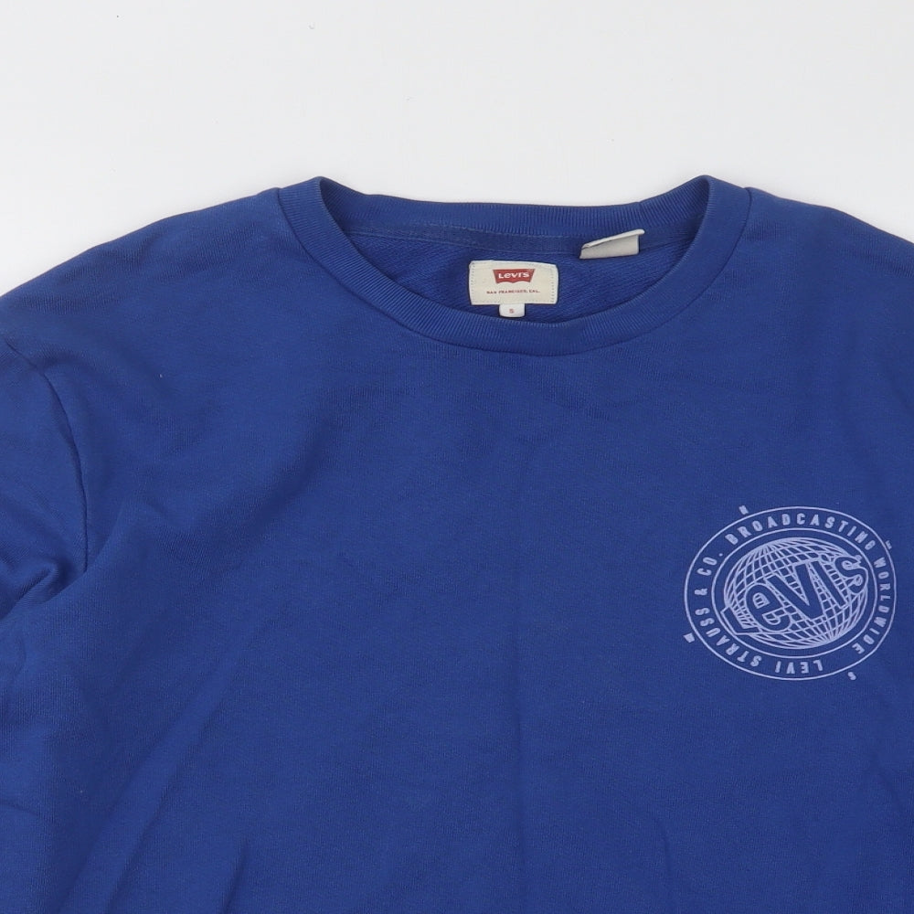 Levi's Mens Blue Cotton Pullover Sweatshirt Size S