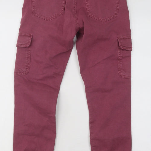 Only Womens Purple Cotton Cargo Trousers Size 27 in L24 in Regular Button
