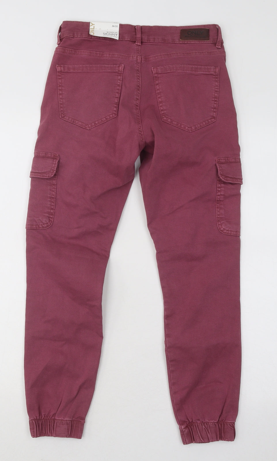 Only Womens Purple Cotton Cargo Trousers Size 27 in L24 in Regular Button