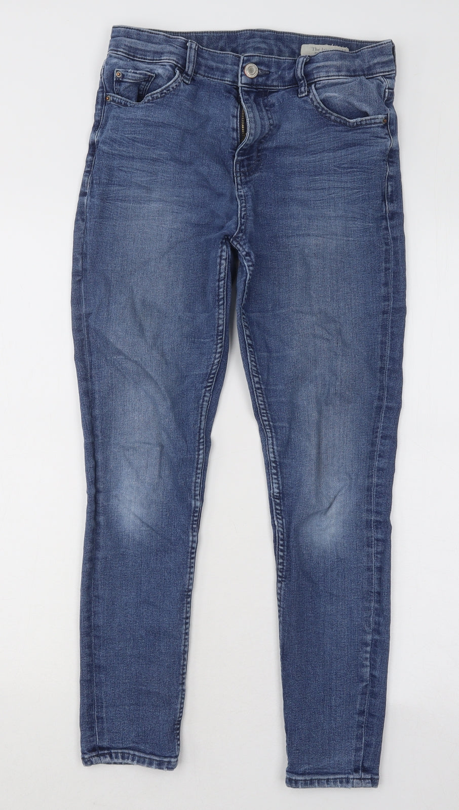 Marks and Spencer Womens Blue Cotton Skinny Jeans Size 10 L24 in Regular Button