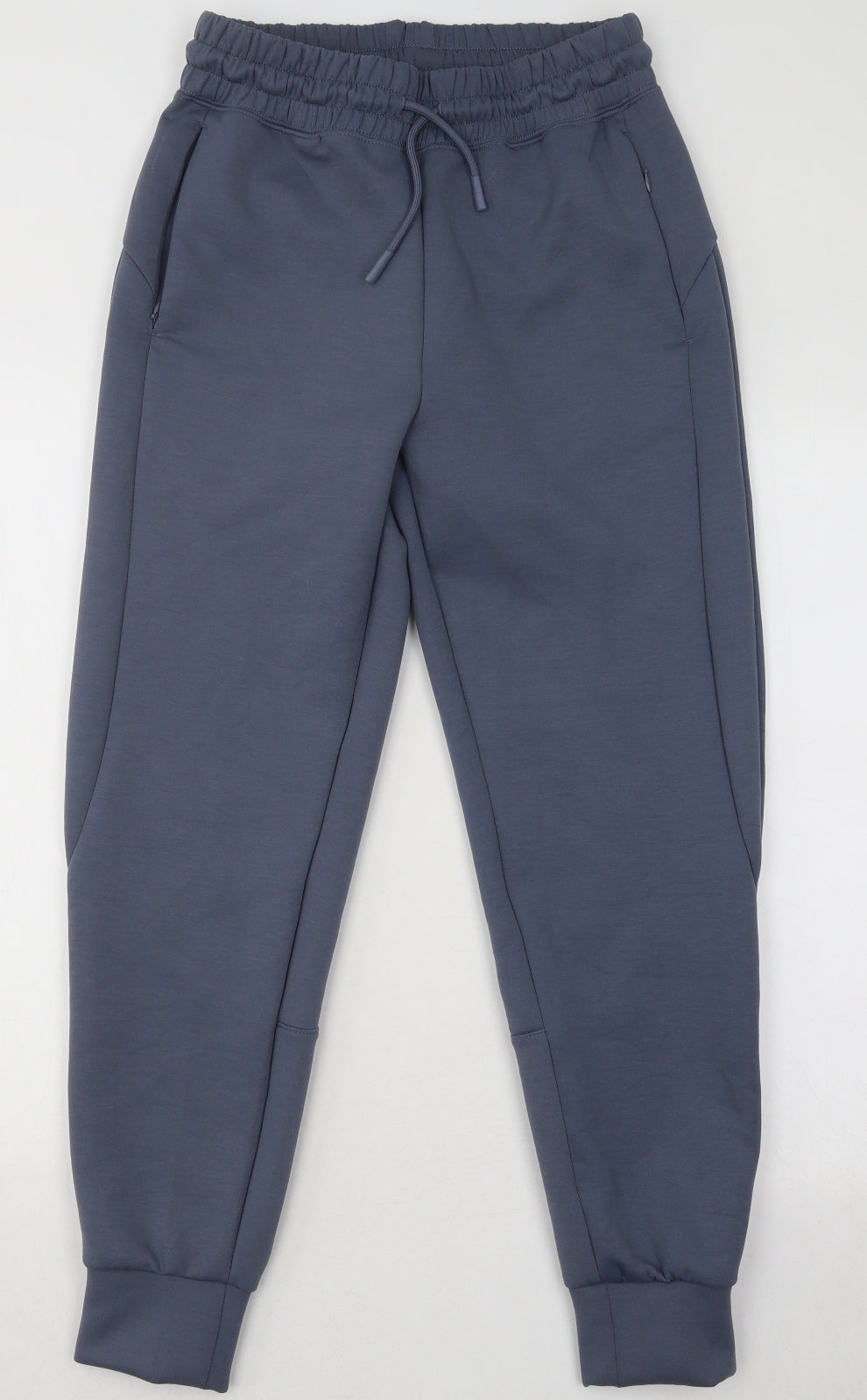 Dunnes Stores Mens Blue Cotton Jogger Trousers Size S L26 in Regular Drawstring