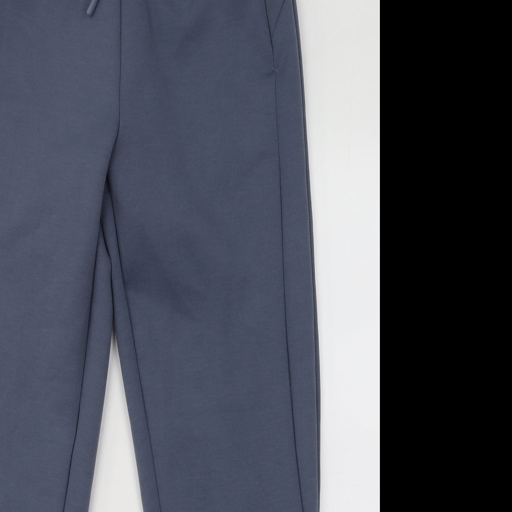 Dunnes Stores Mens Blue Cotton Jogger Trousers Size S L26 in Regular Drawstring