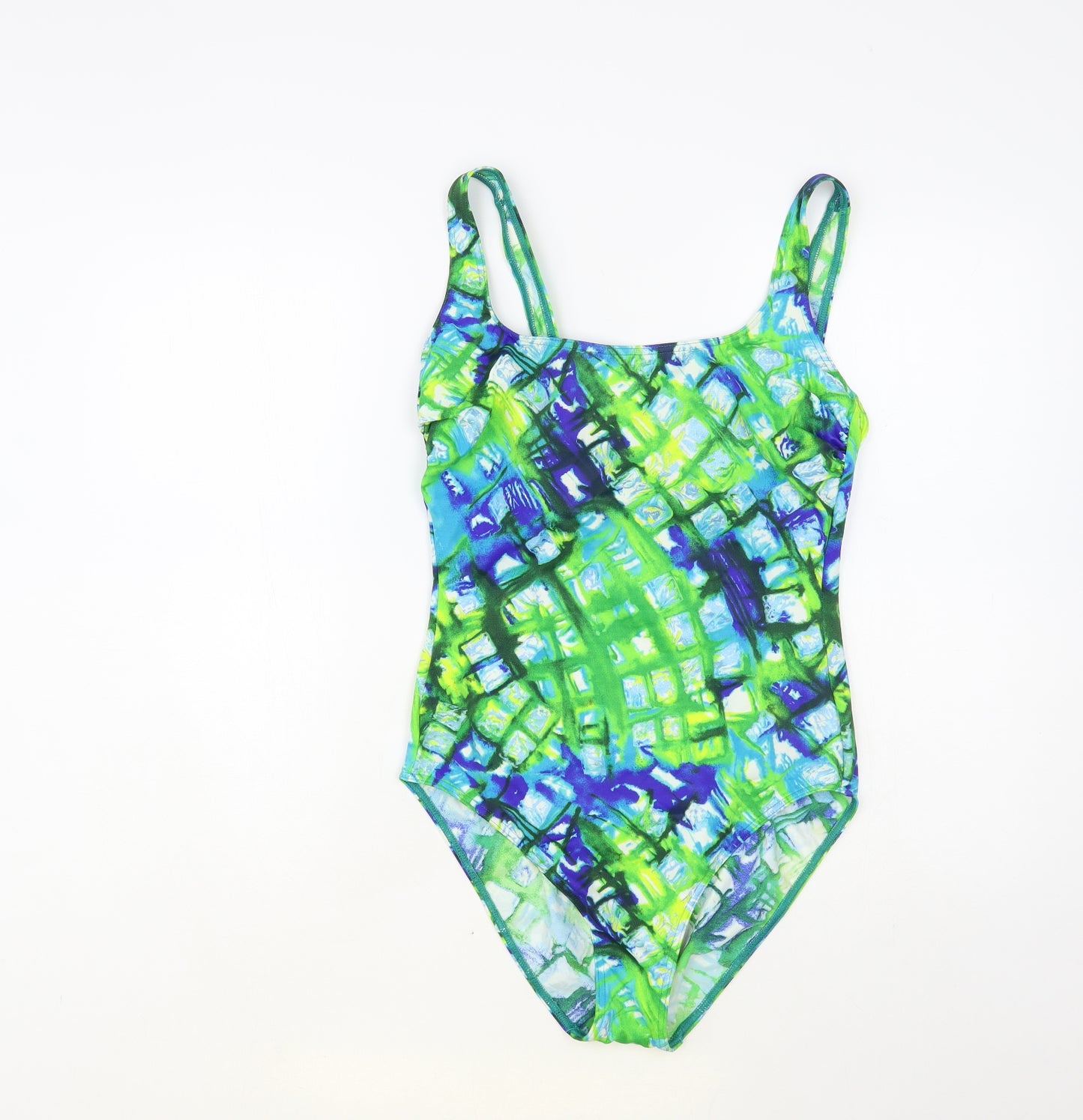 Slix Womens Multicoloured Geometric Nylon One Piece Size 18
