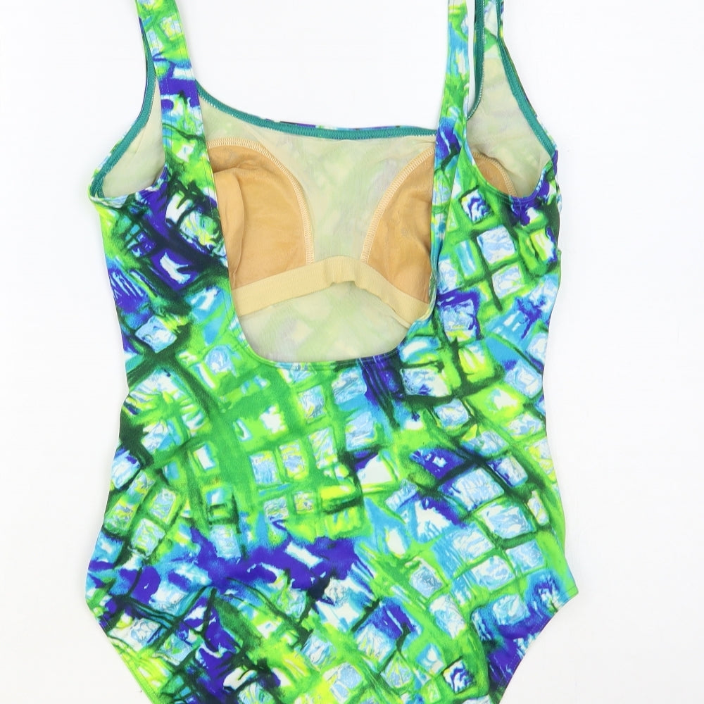 Slix Womens Multicoloured Geometric Nylon One Piece Size 18