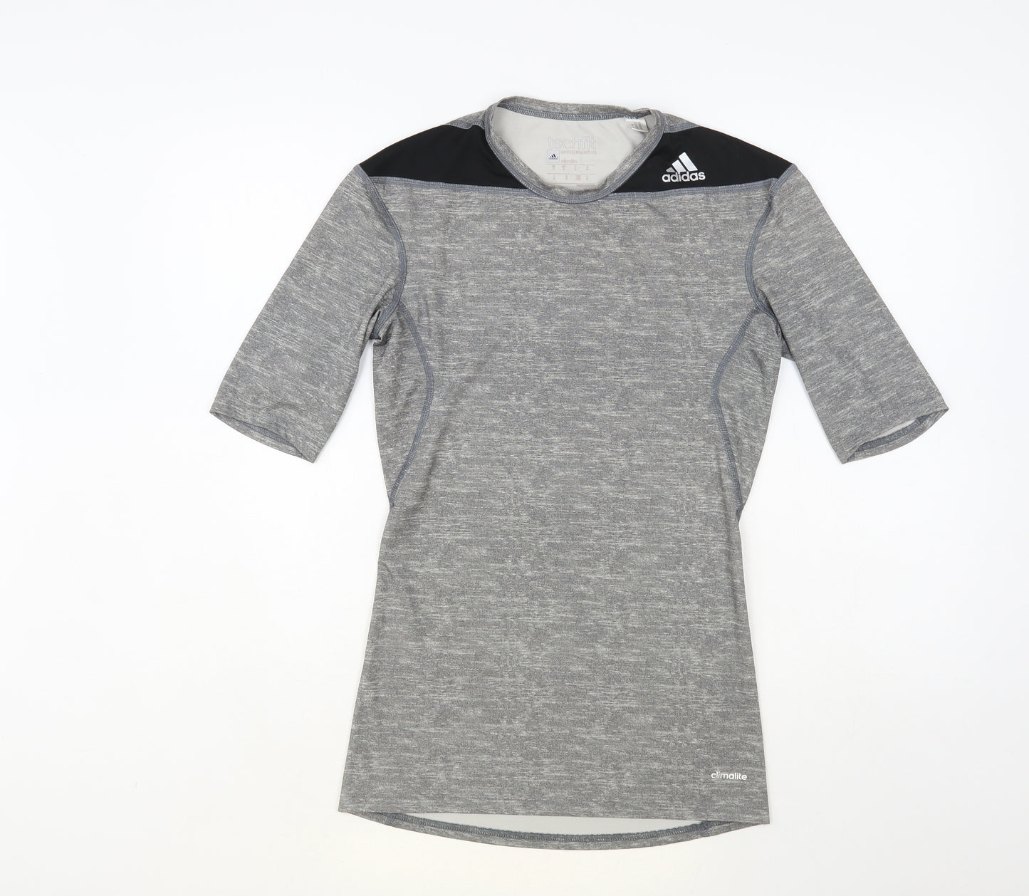 adidas Womens Grey Polyester Pullover T-Shirt Size M Crew Neck Pullover