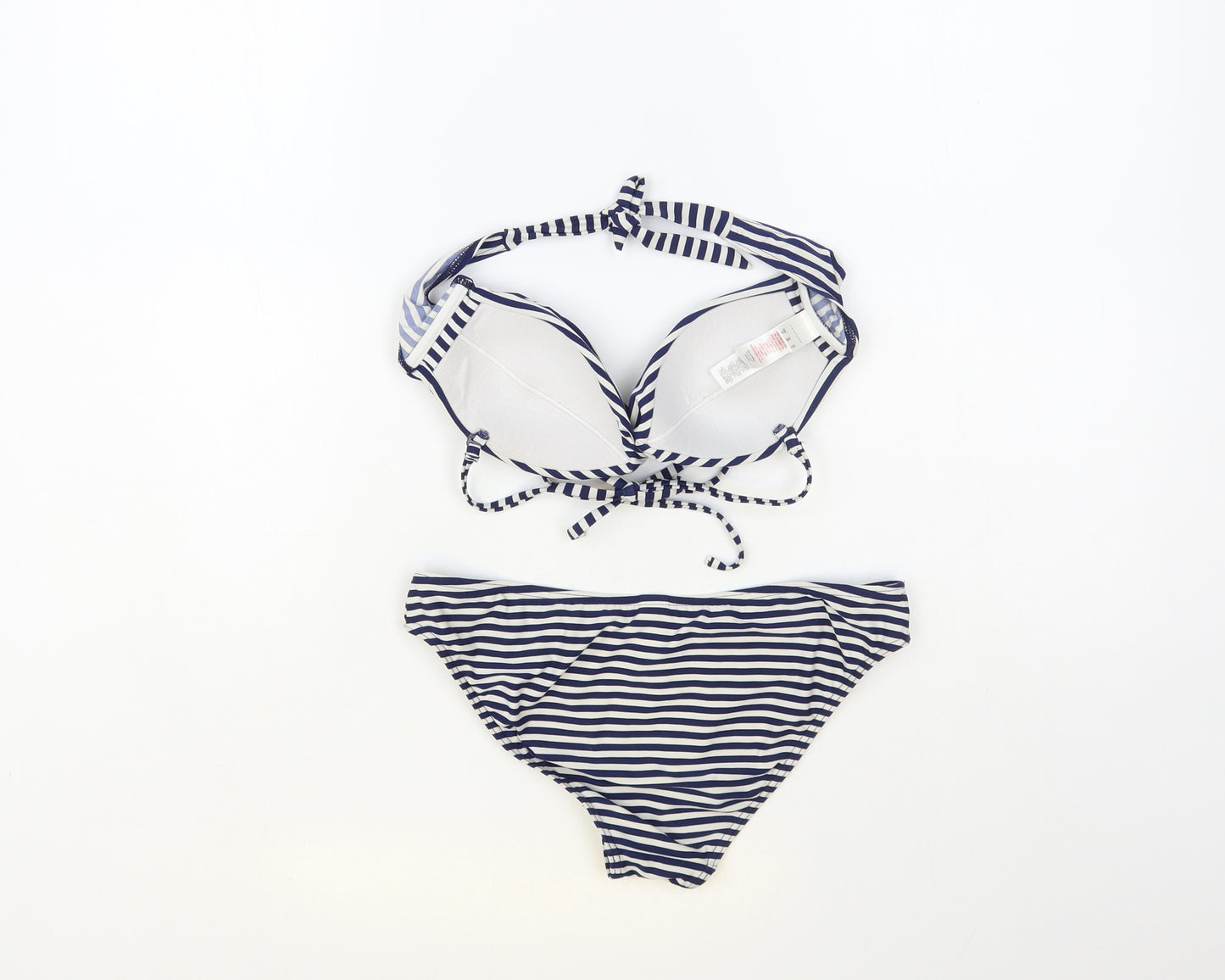 Atmosphere Womens Blue Striped Nylon Bikini Size 10