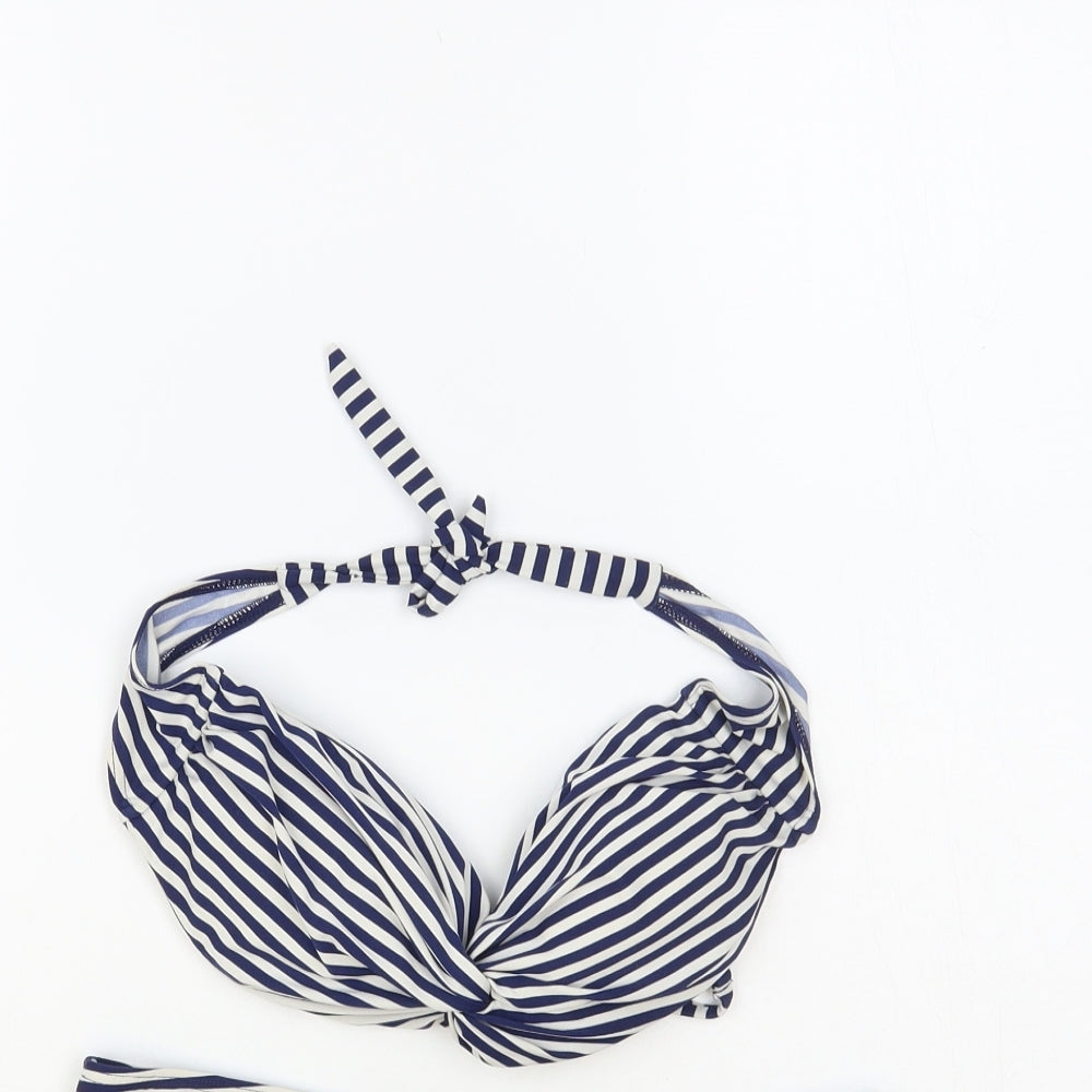 Atmosphere Womens Blue Striped Nylon Bikini Size 10