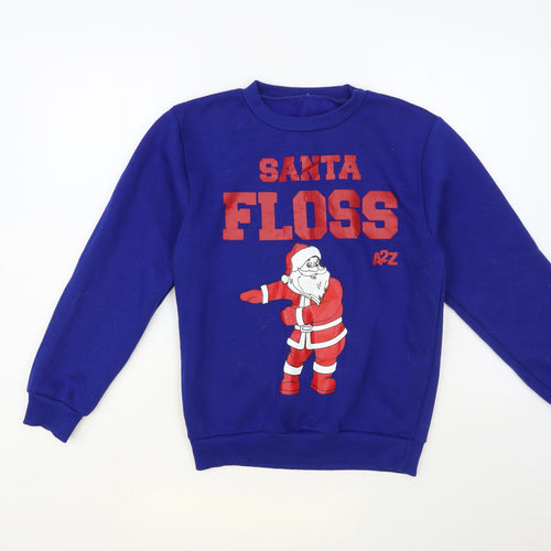 Preworn Womens Blue Polyester Pullover Sweatshirt Size XS Pullover - Santa Floss