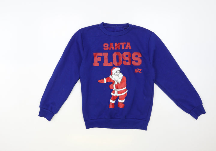 Preworn Womens Blue Polyester Pullover Sweatshirt Size XS Pullover - Santa Floss
