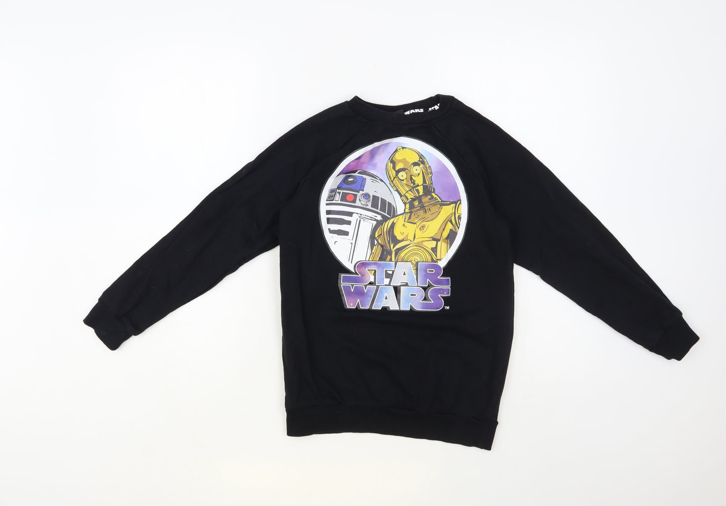 TU Boys Black Cotton Pullover Sweatshirt Size 11 Years Pullover - Star Wars