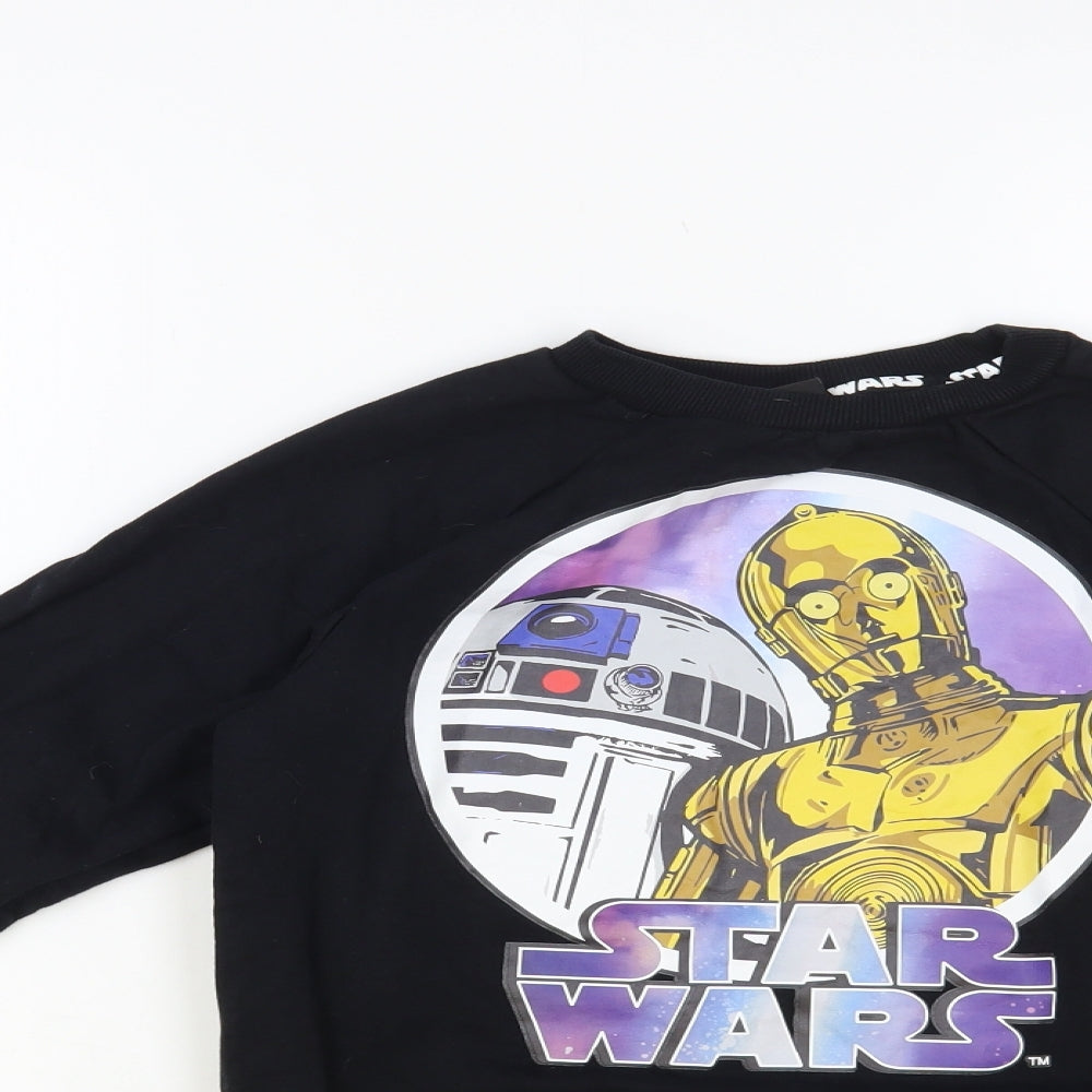 TU Boys Black Cotton Pullover Sweatshirt Size 11 Years Pullover - Star Wars