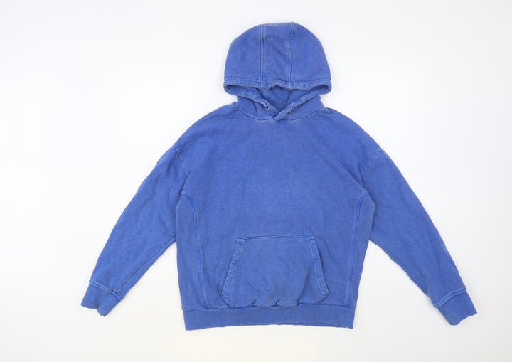 Marks and Spencer Boys Blue Cotton Pullover Hoodie Size 12-13 Years Pullover