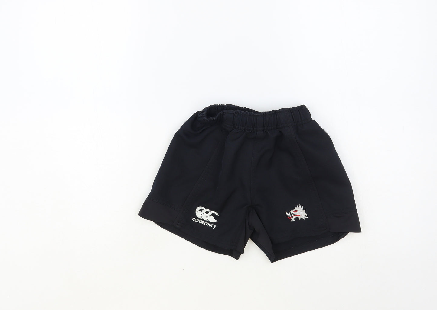 Canterbury Boys Black Polyester Sweat Shorts Size 8 Years Regular