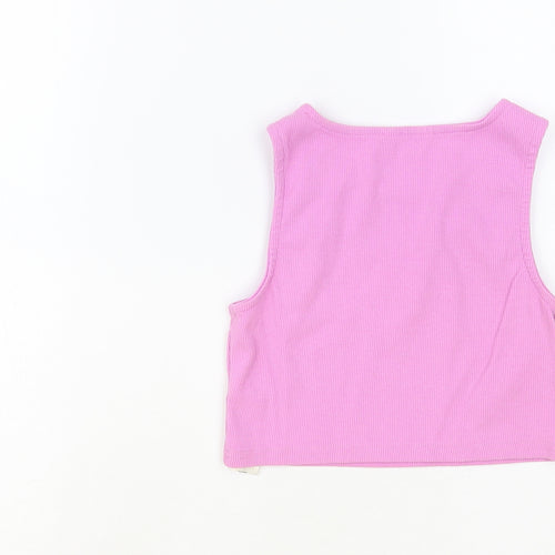 Primark Girls Purple Cotton Cropped Tank Size 10-11 Years Round Neck Pullover - NYC