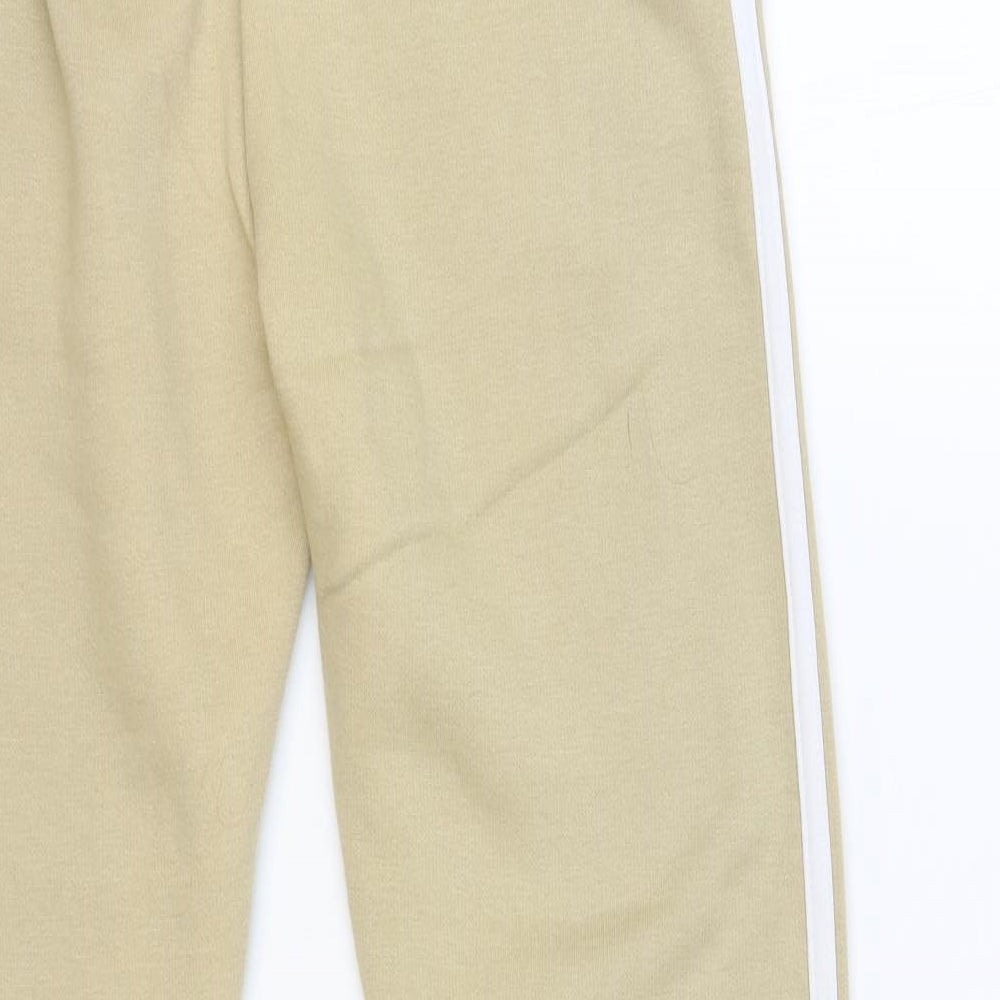 In the Style Womens Beige Cotton Jogger Trousers Size 6 L30 in Regular Drawstring - Side Stripe