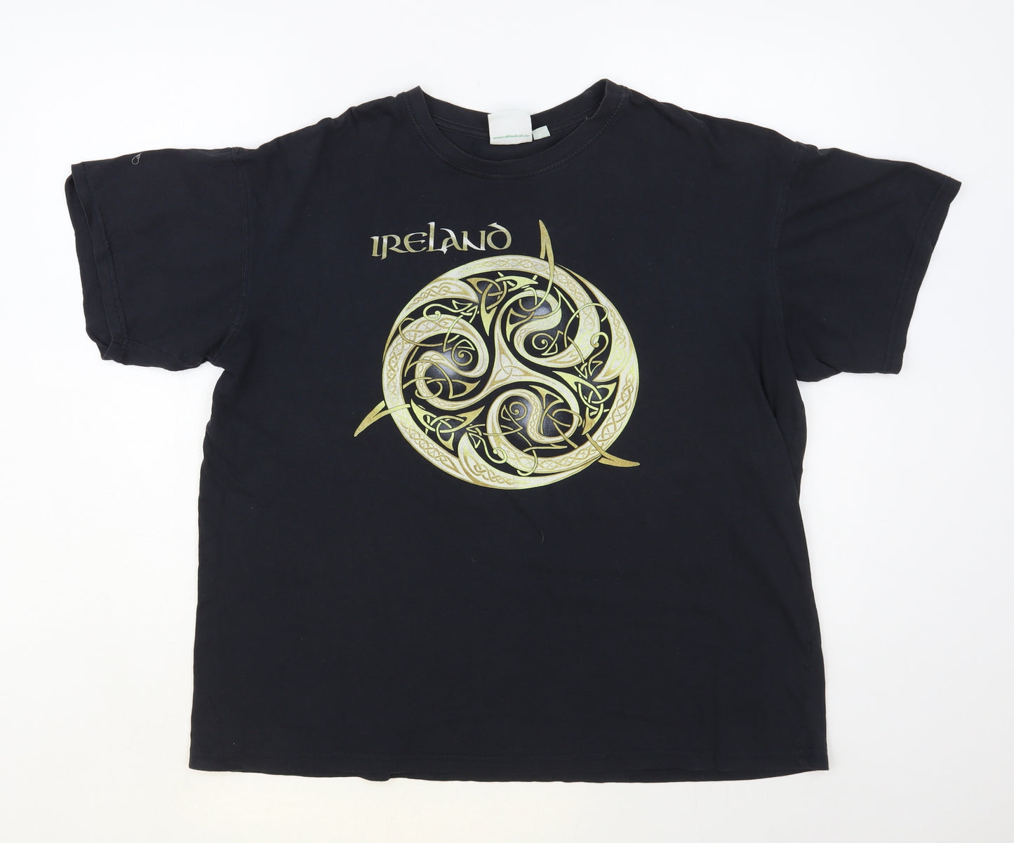 Traditonal Craftwear Womens Black Cotton Basic T-Shirt Size L Crew Neck - Ireland