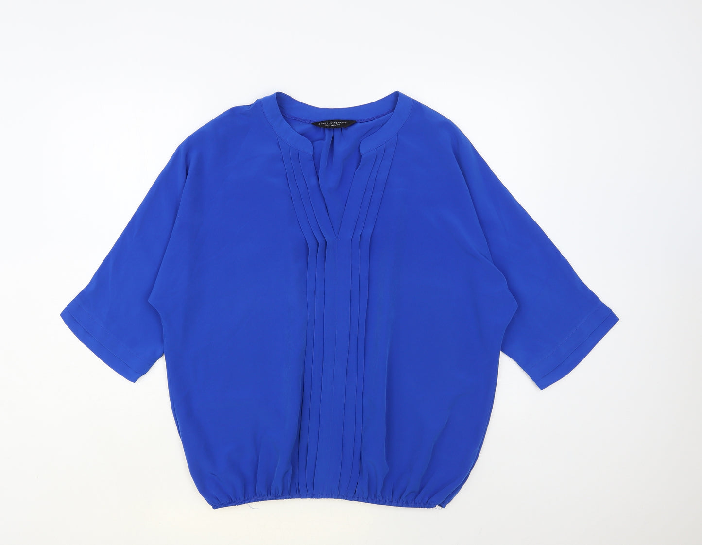 Dorothy Perkins Womens Blue Polyester Basic Blouse Size 18 V-Neck