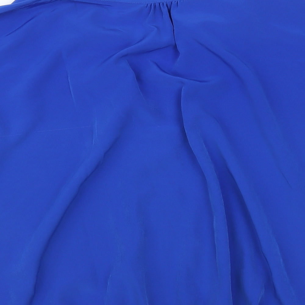 Dorothy Perkins Womens Blue Polyester Basic Blouse Size 18 V-Neck