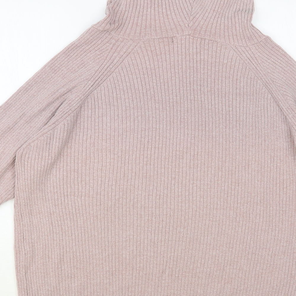 F&F Womens Pink Viscose Pullover Hoodie Size 14 Pullover - Ribbed