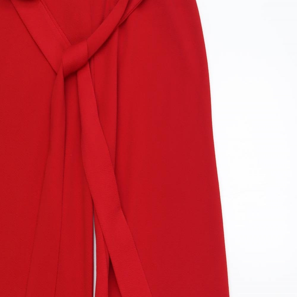 I SAW IT FIRST Womens Red Polyester Trousers Size 14 L32 in Regular