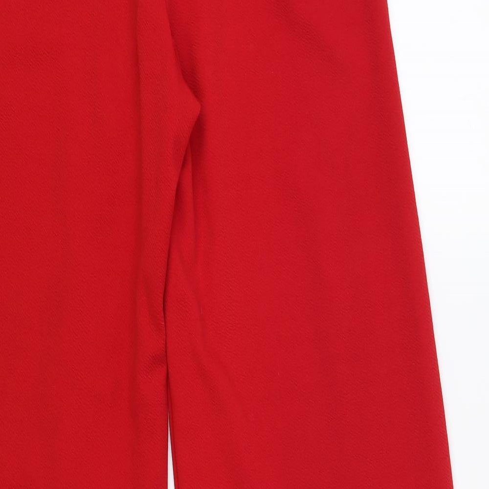 I SAW IT FIRST Womens Red Polyester Trousers Size 14 L32 in Regular