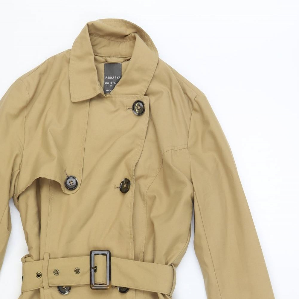 Primark Womens Beige Trench Coat Coat Size 4 Button