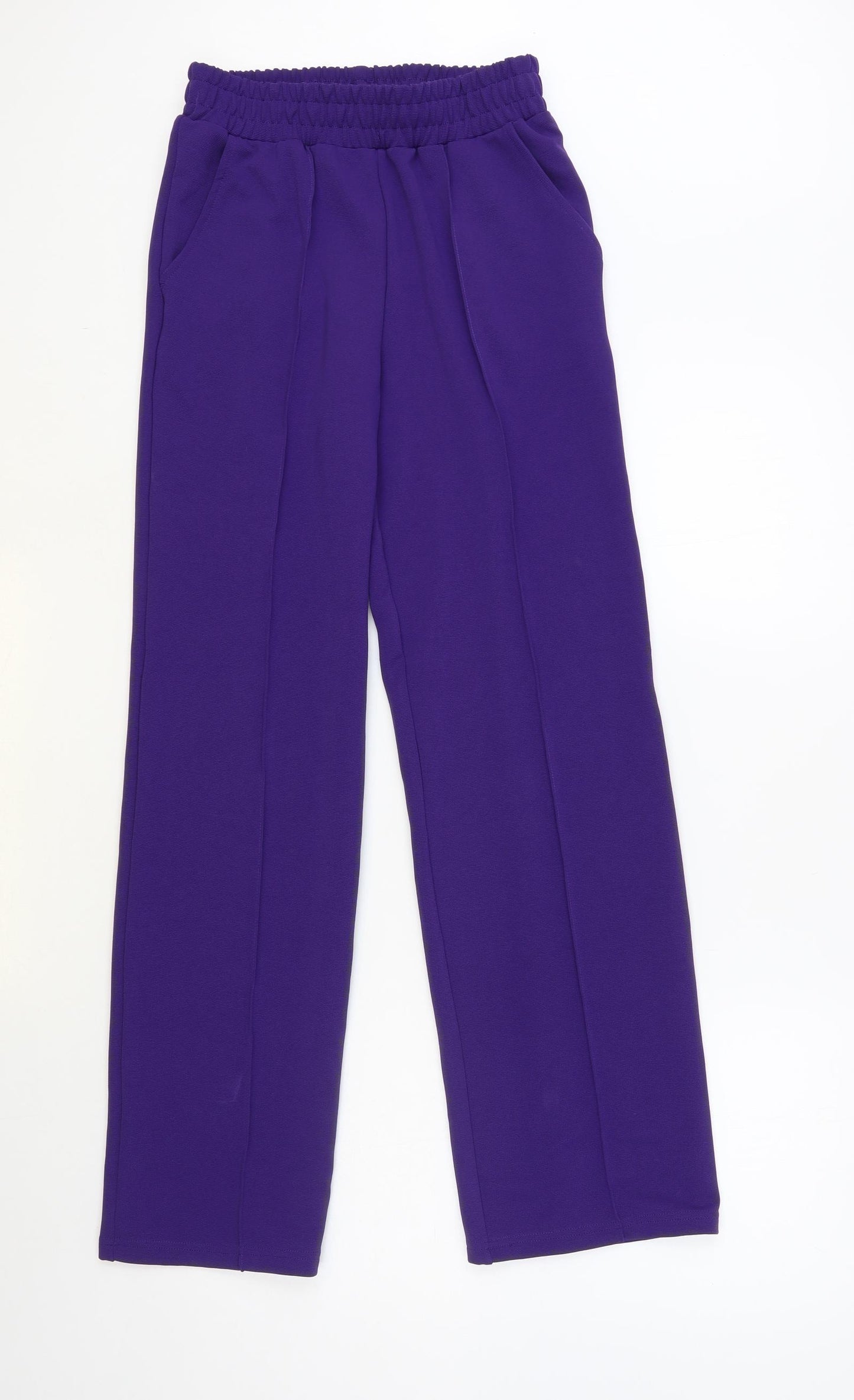 Primark Womens Purple Polyester Trousers Size 6 L31 in Regular