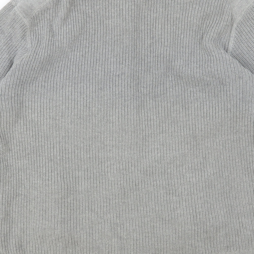 Cedar Wood State Mens Grey High Neck Cotton Full Zip Jumper Size XL