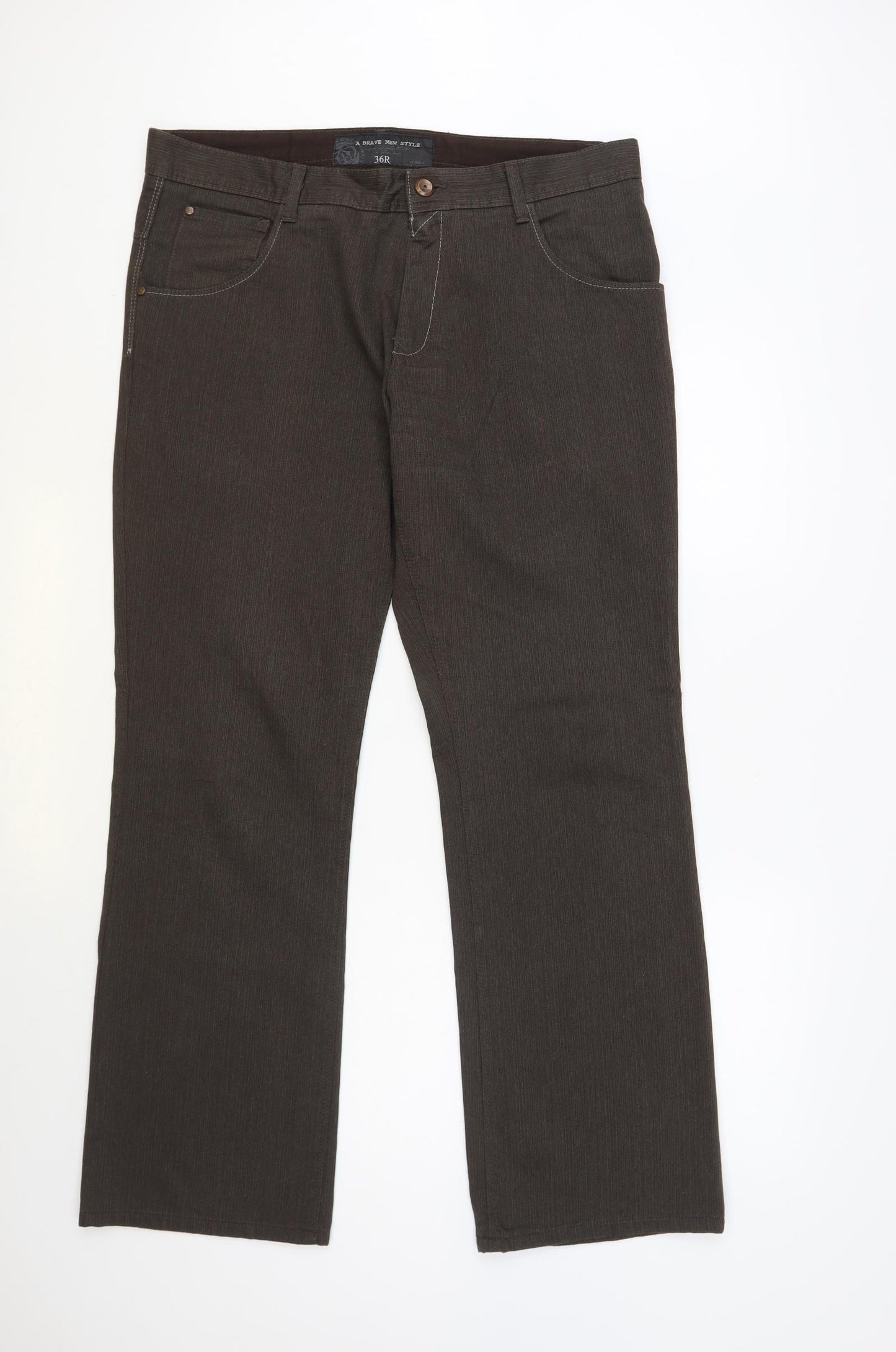 NEXT Womens Brown Cotton Bootcut Jeans Size 36 in L32 in Regular Button